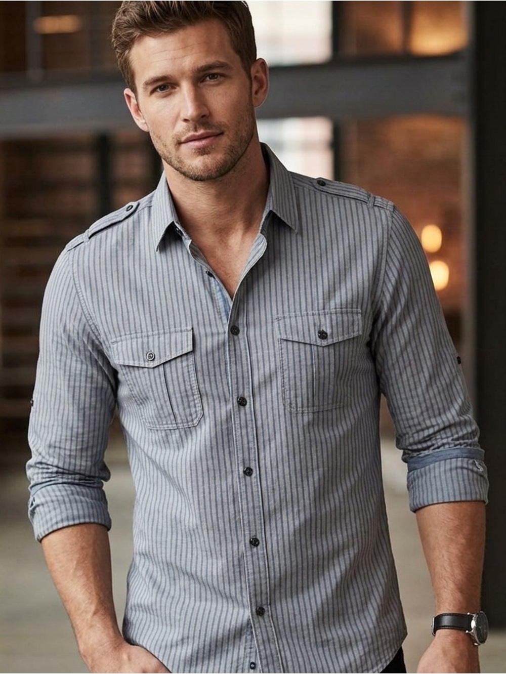 Express Fitted Buttoned Shirt